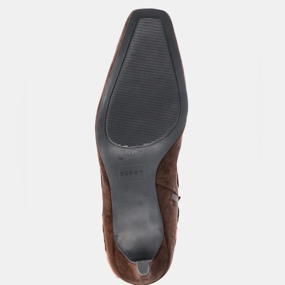 Brown Kitten Heel Knee-High Faux Suede Boots from Scoop - NWT sz9 - Picture 7 of 7